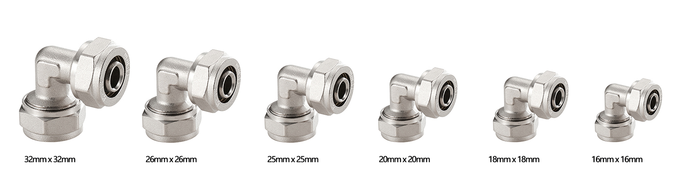 Equal elbow brass compression fitting for Al-pex Pipe